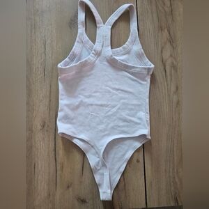 Aritzia Tna Ribbed Racerback Thong Bodysuit - Pale Pink - Size S